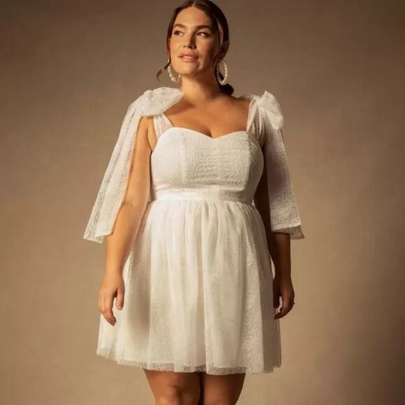 Bridal by ELOQUII Tie Shoulder Dress - Picture 1 of 4